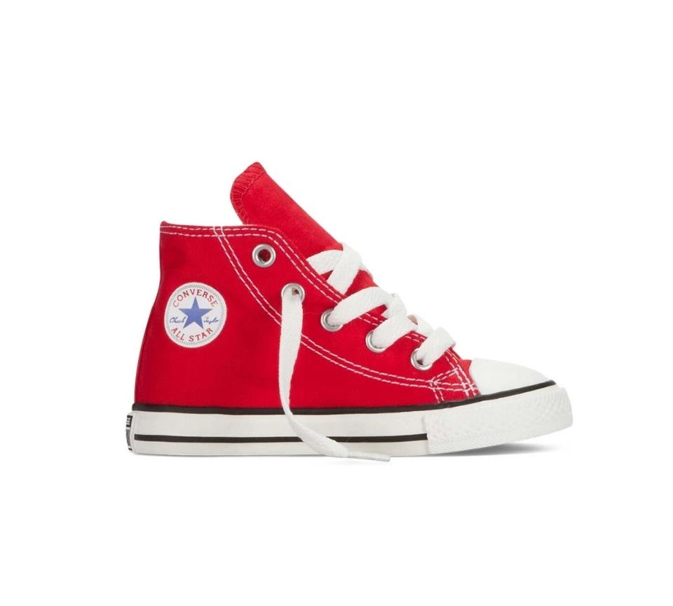 Converse Chuck Taylor All Star Classic Red Kids Trainers Shoes UK 3-8 ...