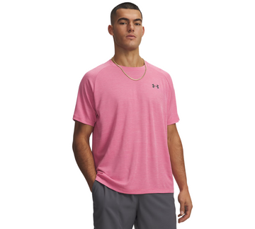 Under Armour Tech Textured Short Sleeve Tee Pink Frenzy Castlerock UK S-2XL