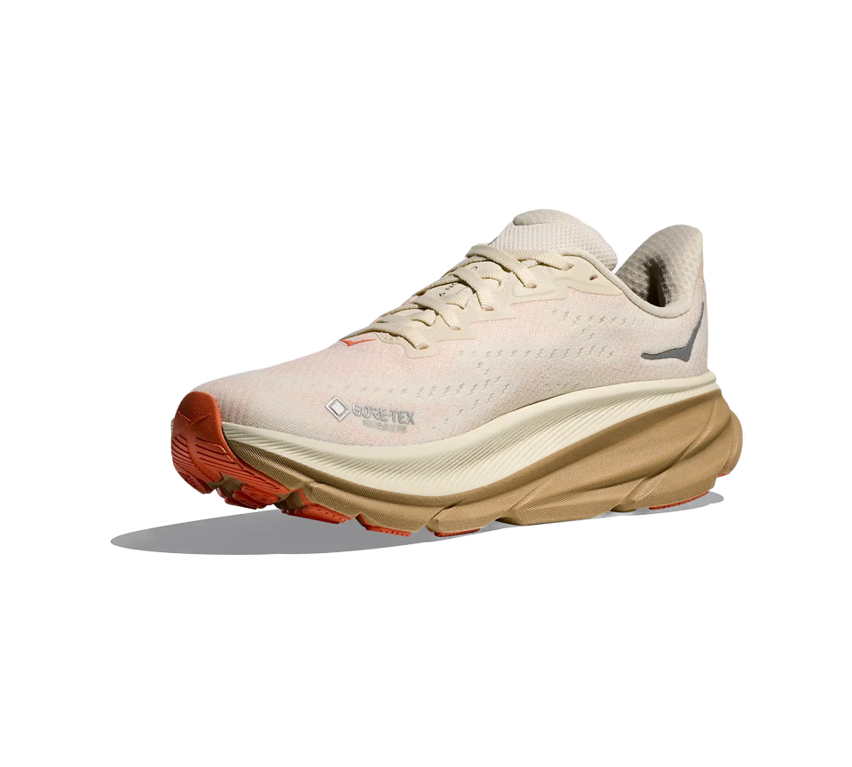 Hoka Clifton 9 Gore Tex Khaki Egg Shell Womens Shoes - UK 4-5