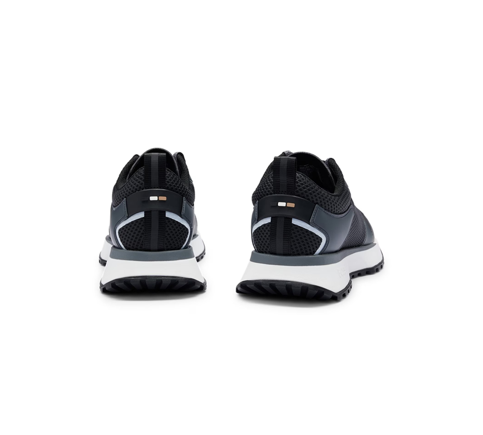 Hugo Boss Jonah Runn Meth Mens Trainers Grey Black Casual Sneakers UK 7-12