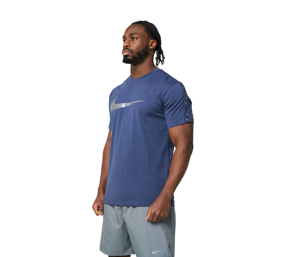 Nike Repeat Tee Mens Blue Reflect Silver Short Sleeve Crew Neck T-Shirt UK S-XL