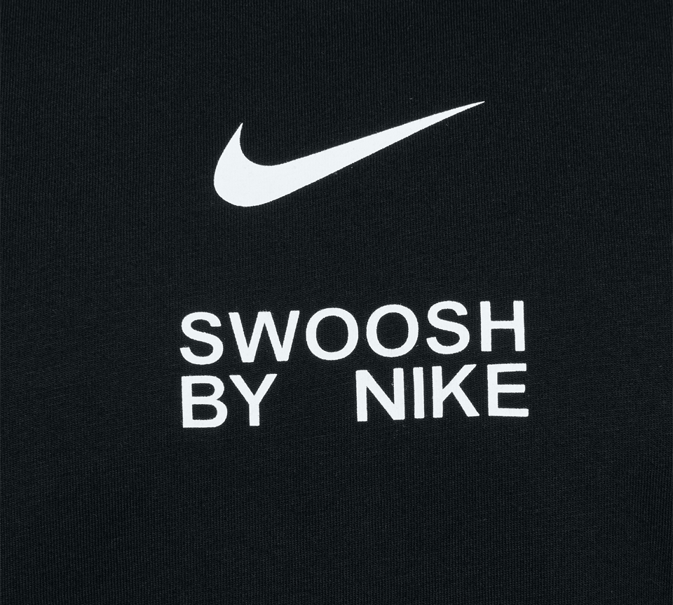Nike Big Swoosh Tee Mens Black and White Short Sleeve Crew Neck T-Shirt UK S-2XL