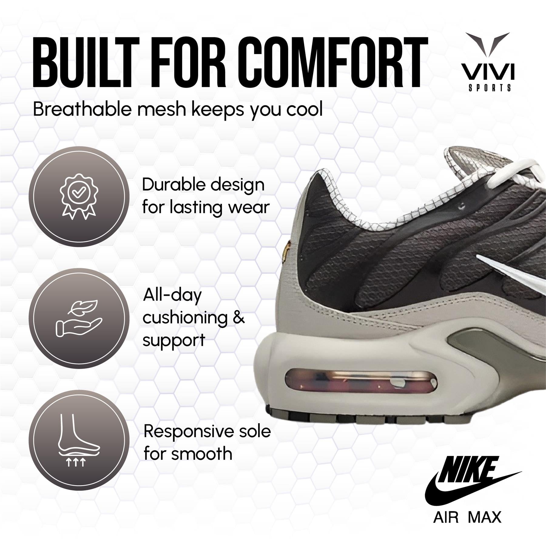 Nike Air Max Plus Cave Stone White Grey Shoes - UK 6-12