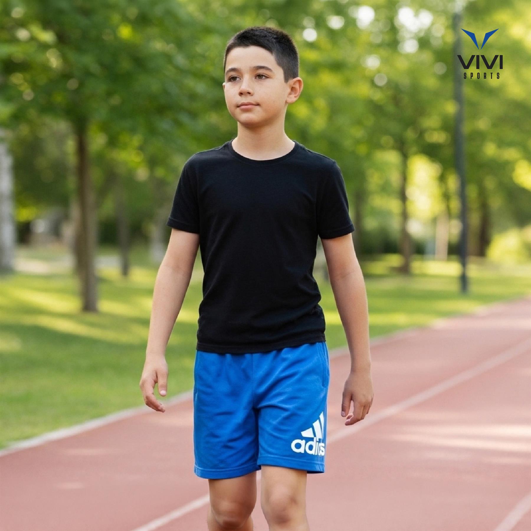 Adidas Kids Training Workout Sport Gym Shorts with Pockets Blue - 2XS-L