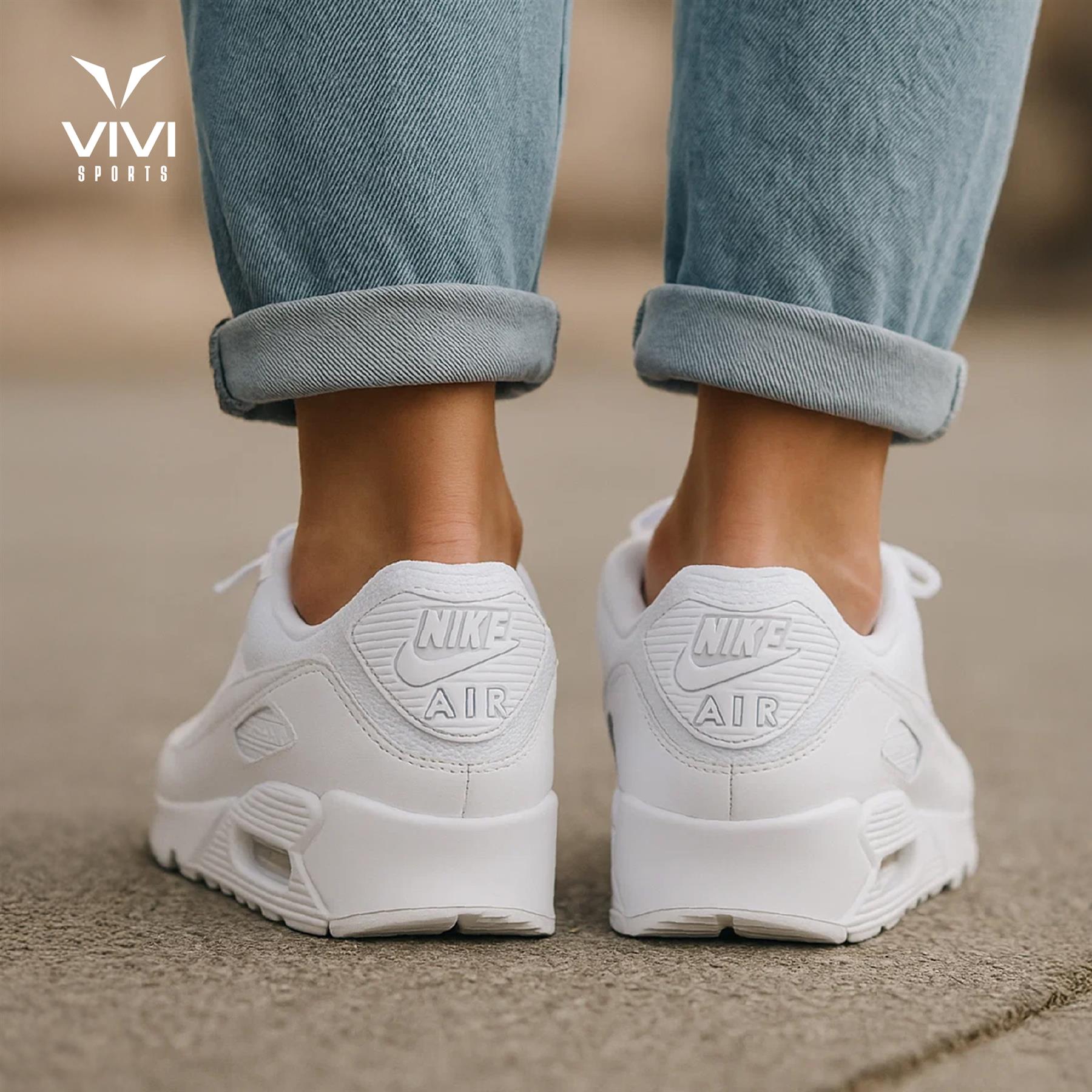 Nike Air Max 90 LTR Trainers White Leather Shoes UK 6-12