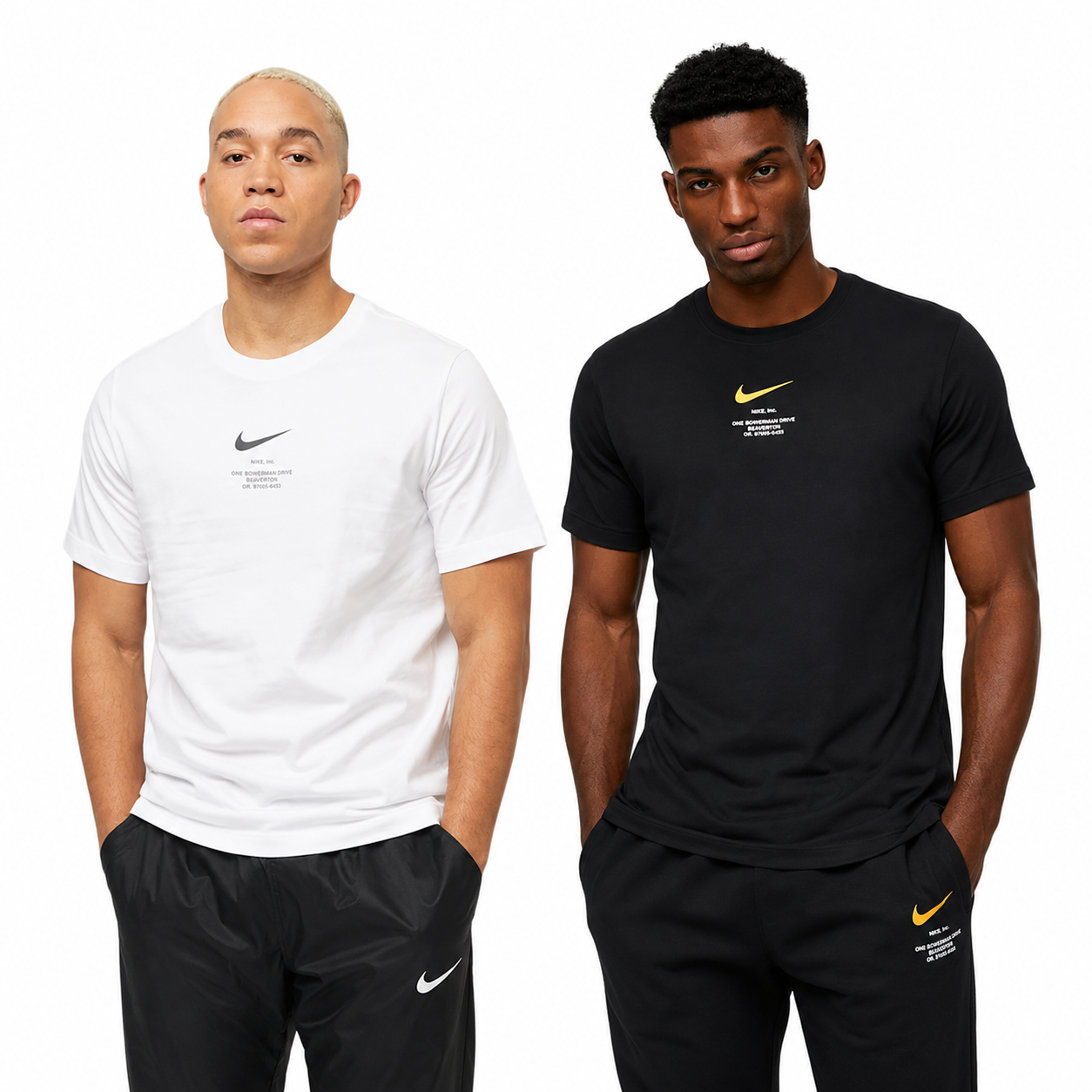 Nike Corporate Address Tee Mens White and Black Short Sleeve Crew Neck T-Shirt UK S-XL