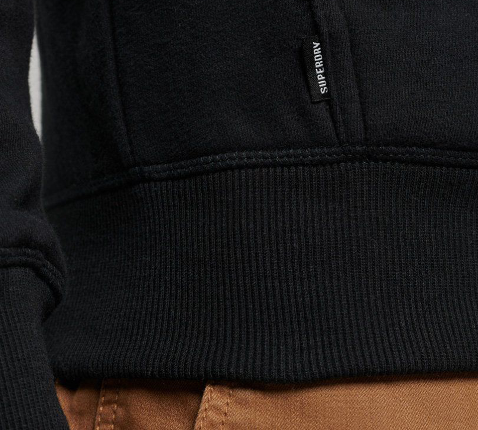 Superdry Vintage Logo Embroidered Zip Hoodie Black - UK S-2XL
