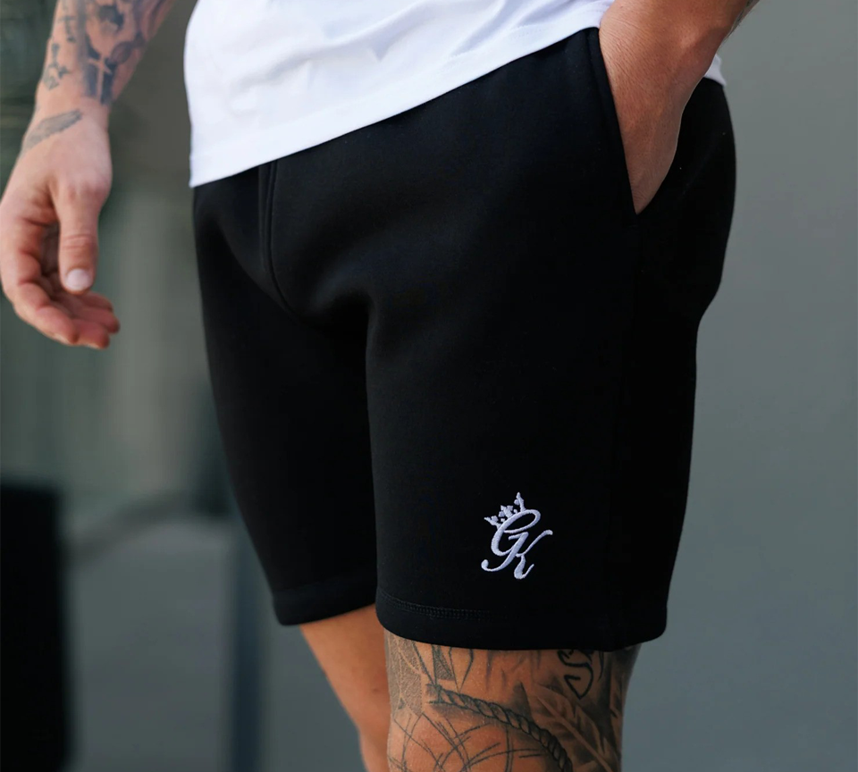 Gym King Fundamental Fleece Shorts Black Mens Slim Fit Casual Shorts S-2XL