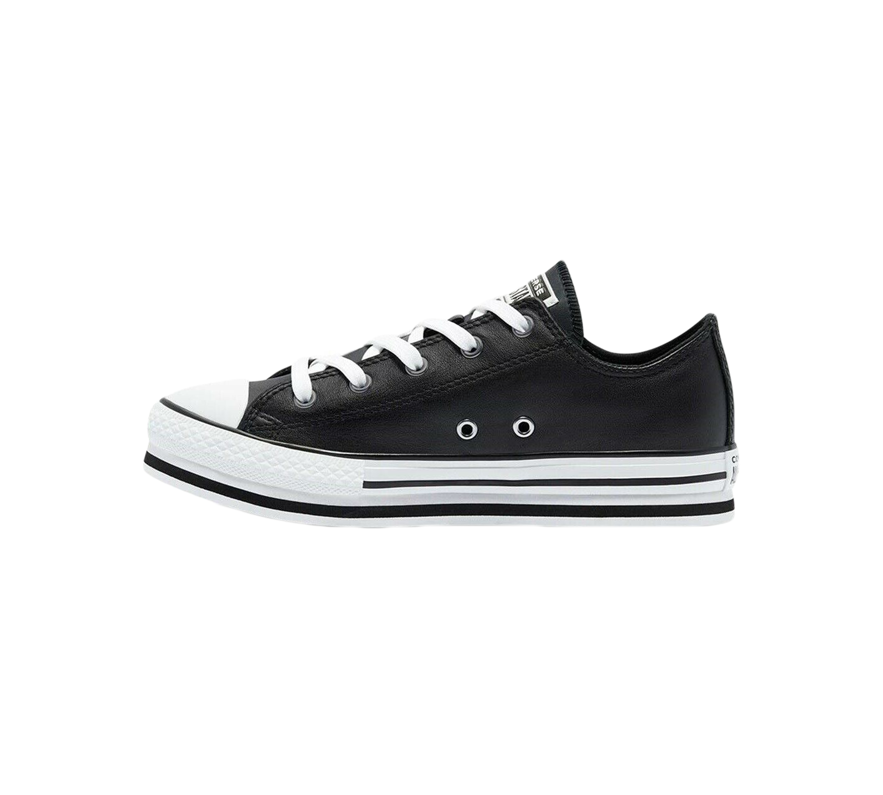 Converse Big Kids Leather Black Junior UK 10-13/1-5.5