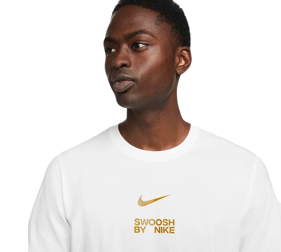 Nike Big Swoosh Tee Mens Black and White Short Sleeve Crew Neck T-Shirt UK S-2XL