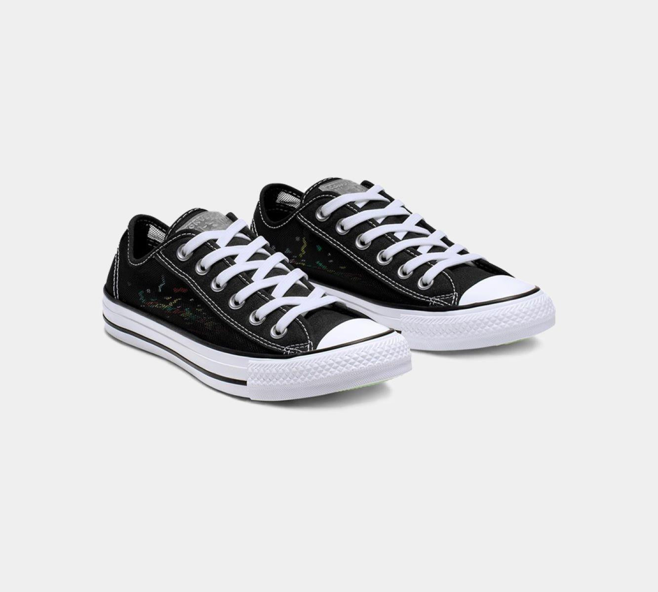 Converse Chuck Taylor All Star OX Black/White Low Top Womens Trainers Shoes UK 3-8 - V