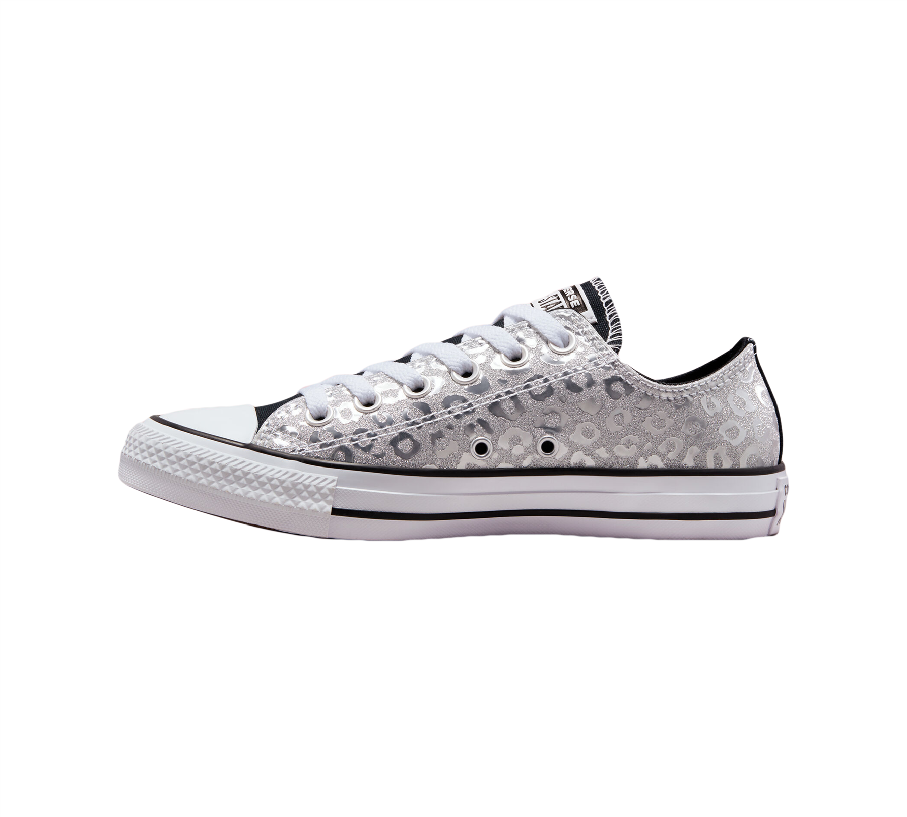 Converse Womens Authentic Glam Chuck Taylor All Star Shoes Silver/White UK 3-8