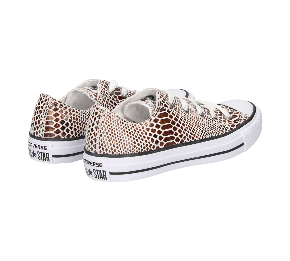 Converse Womens Chuck Taylor Leather Shoes Brown/Black/White UK 3-8