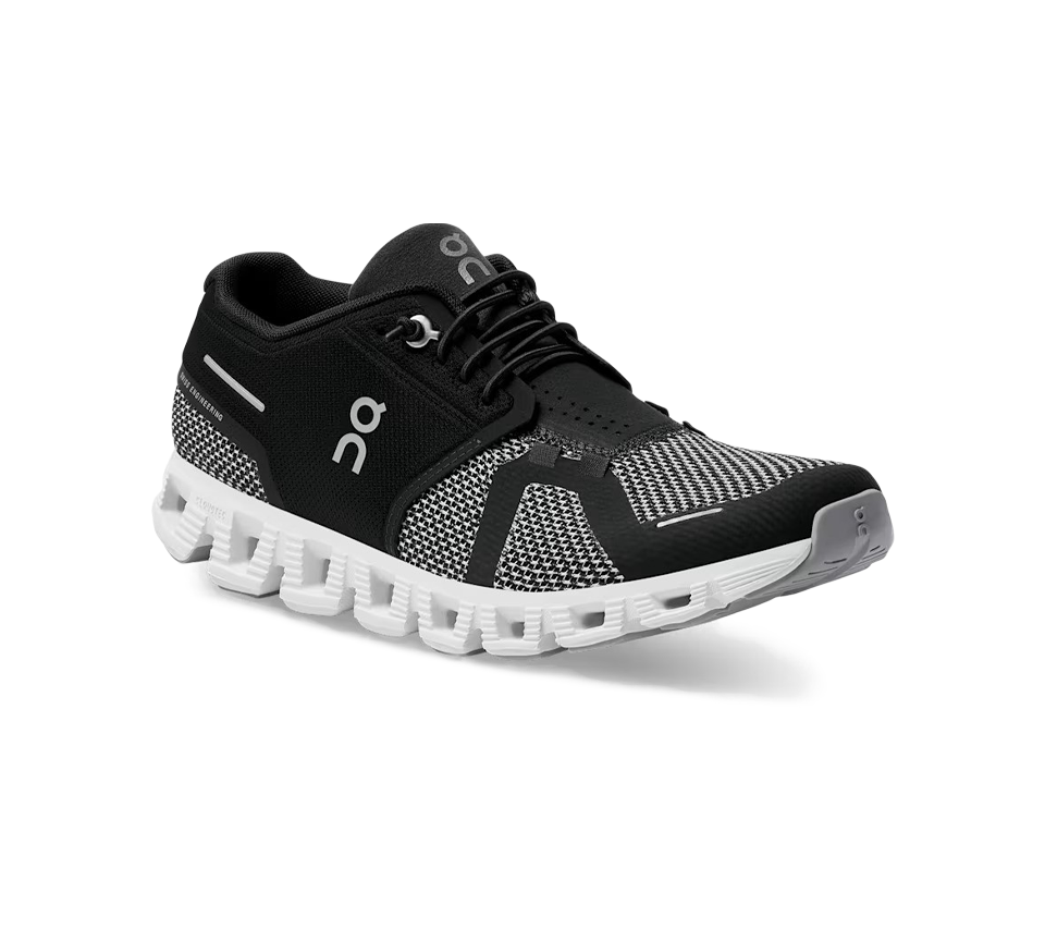 ON Cloud 5 Combo Womens Trainers Black Alloy Shoes UK 4-5