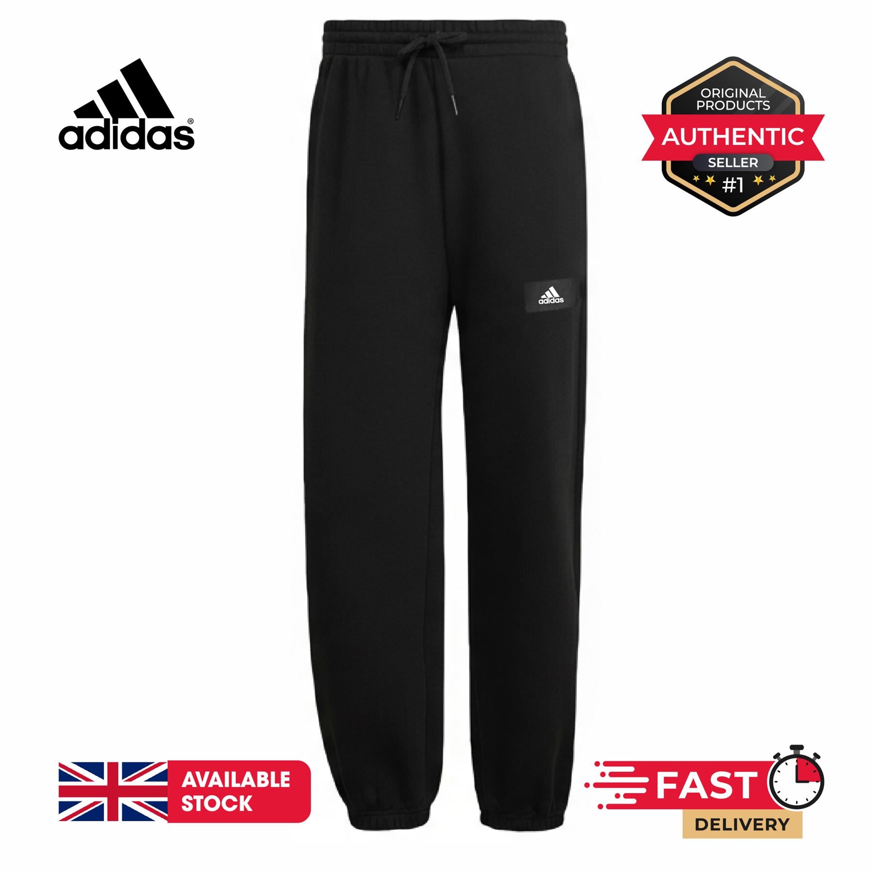 Adidas Mens Sportswear Joggers Black UK S-2XL