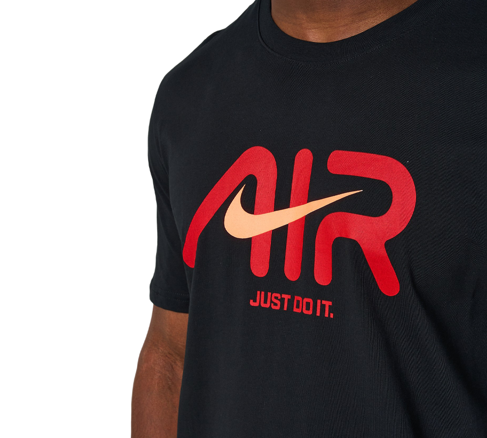 Nike Air Swoosh T Shirt Mens Casual Black and White Crew Neck Short Sleeve Tee UK S-2XL