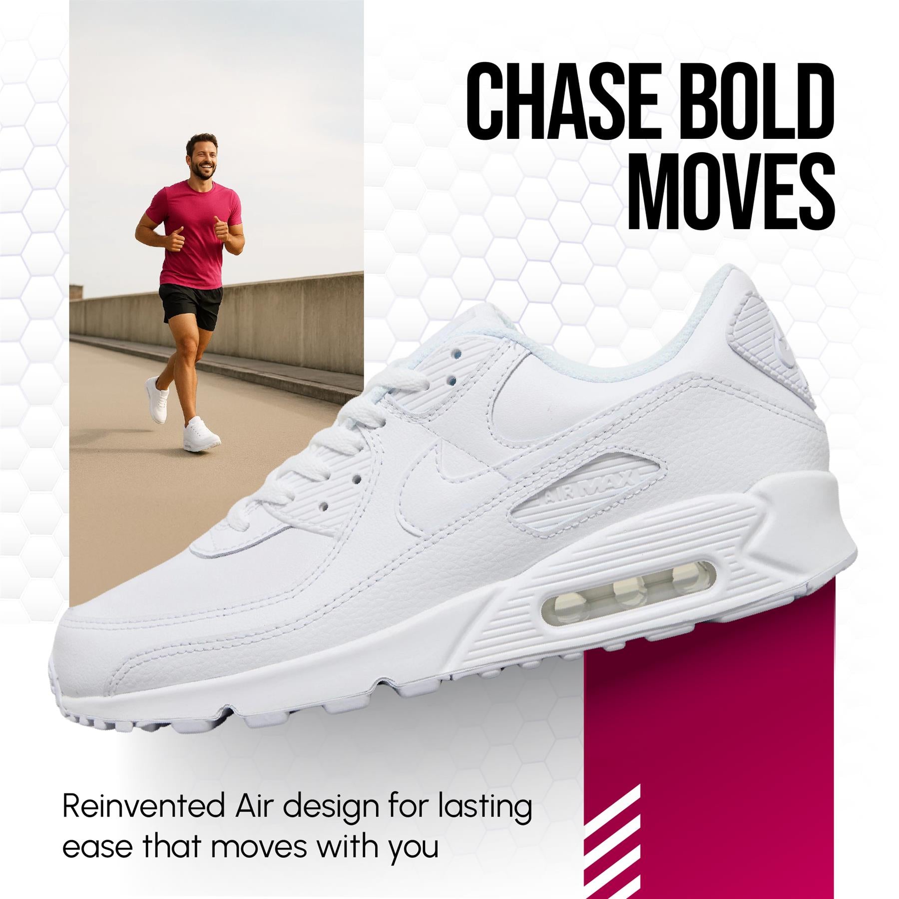 Nike Air Max 90 LTR Trainers White Leather Shoes UK 6-12