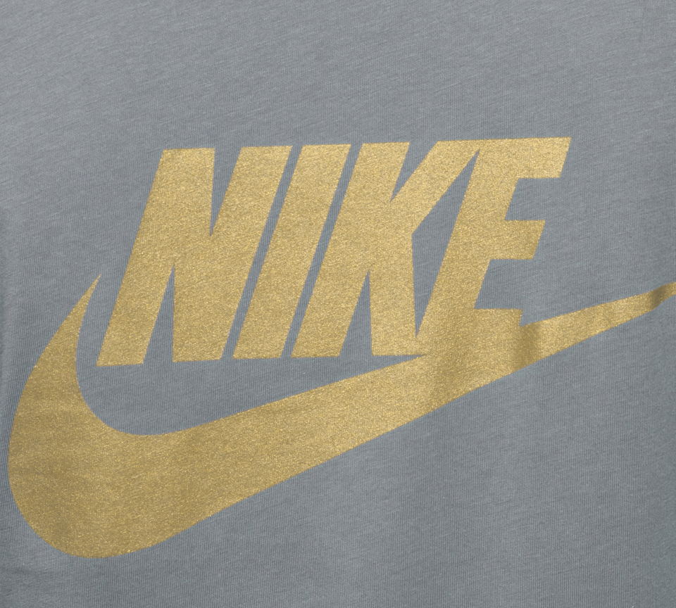 Nike Multi Logo Tee Mens White Grey Blue Short Sleeve Crew Neck T-Shirt UK S-2XL