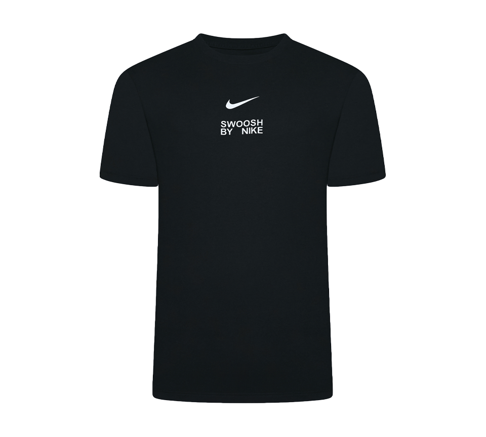 Nike Big Swoosh Tee Mens Black and White Short Sleeve Crew Neck T-Shirt UK S-2XL
