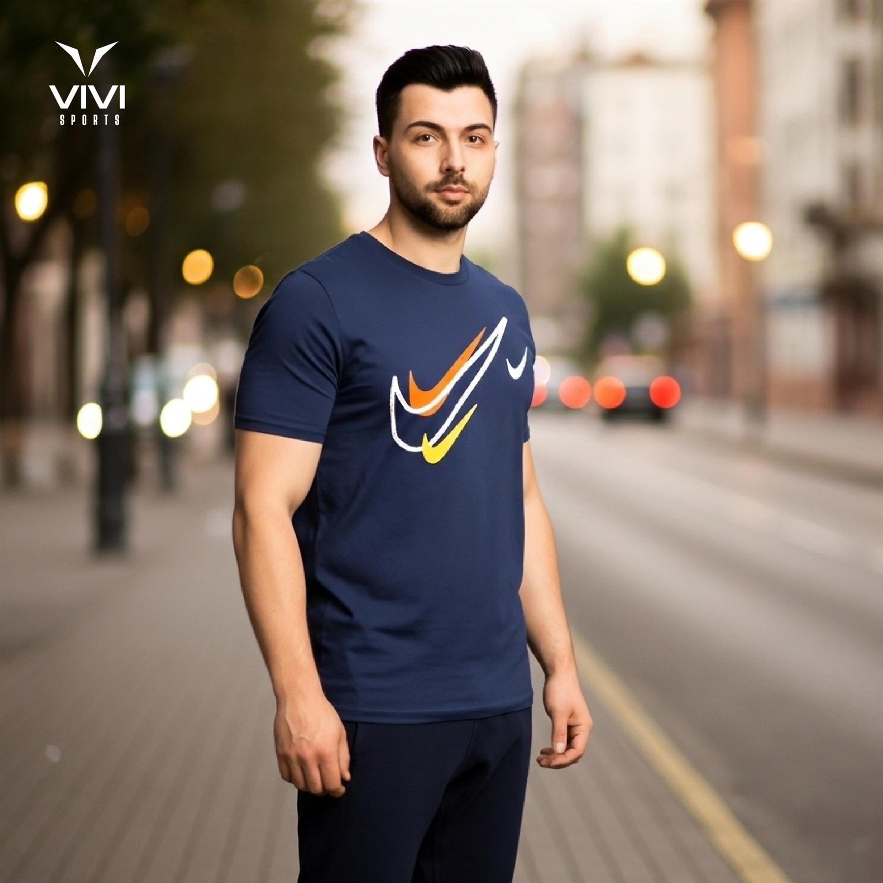 Nike Sportswear Short Sleeve Swoosh Logo T-Shirt Mens White Black Grey Navy Casual UK S-2XL