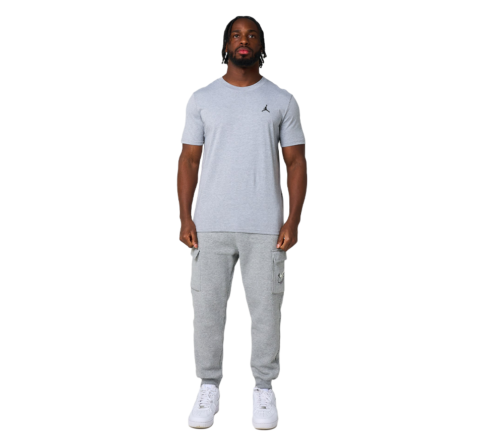 Jordan Jumpman Short Sleeve T-Shirt Mens White Grey Crew Neck Tee UK S-2XL