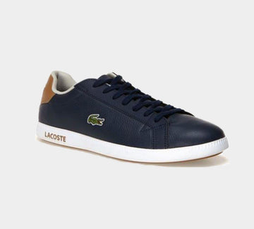 Lacoste Graduate Leather Mens Navy/Light Brown & Black/Dark Grey Trainers UK 6-11