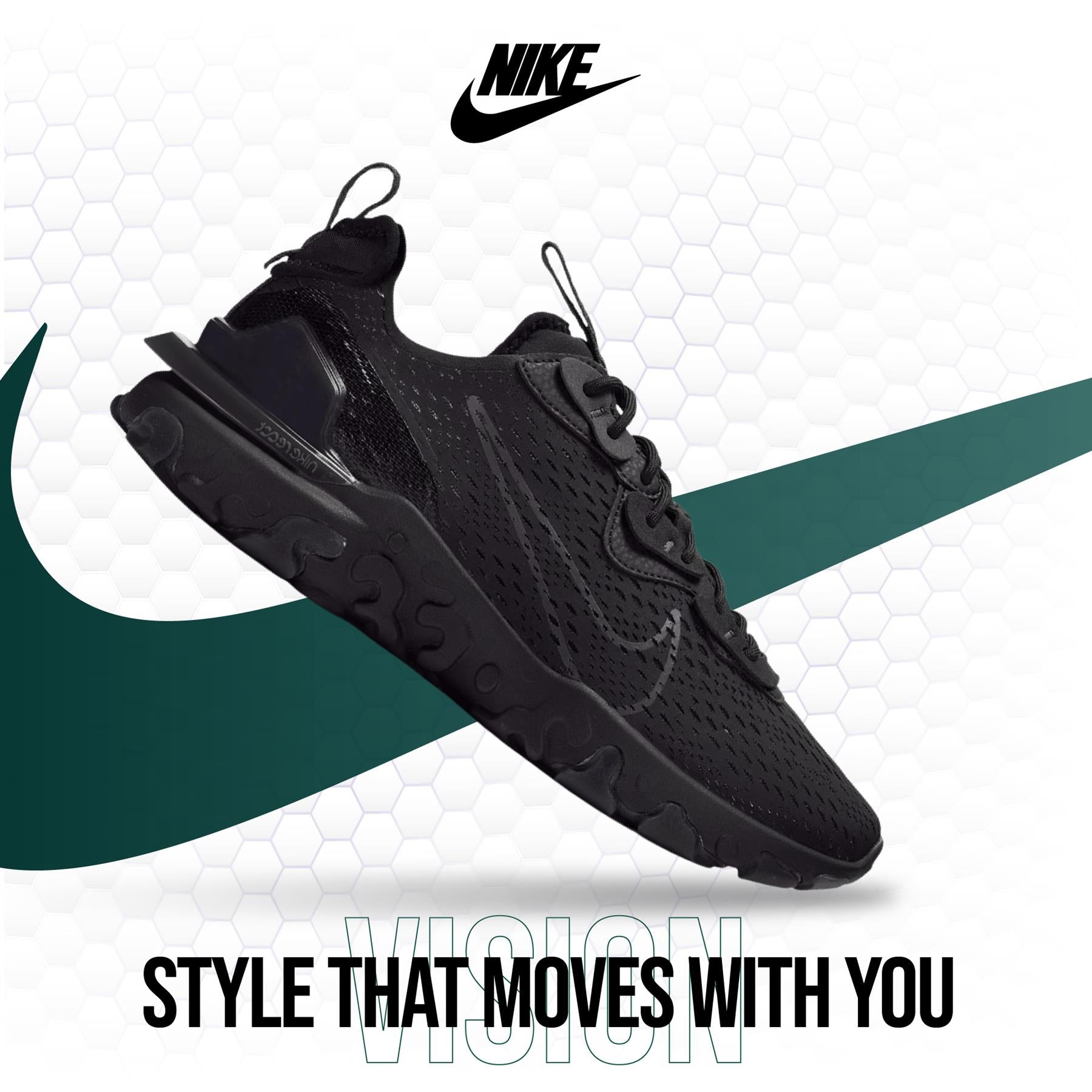 Nike React Vision Trainers Black/Anthracite Black UK 7-11