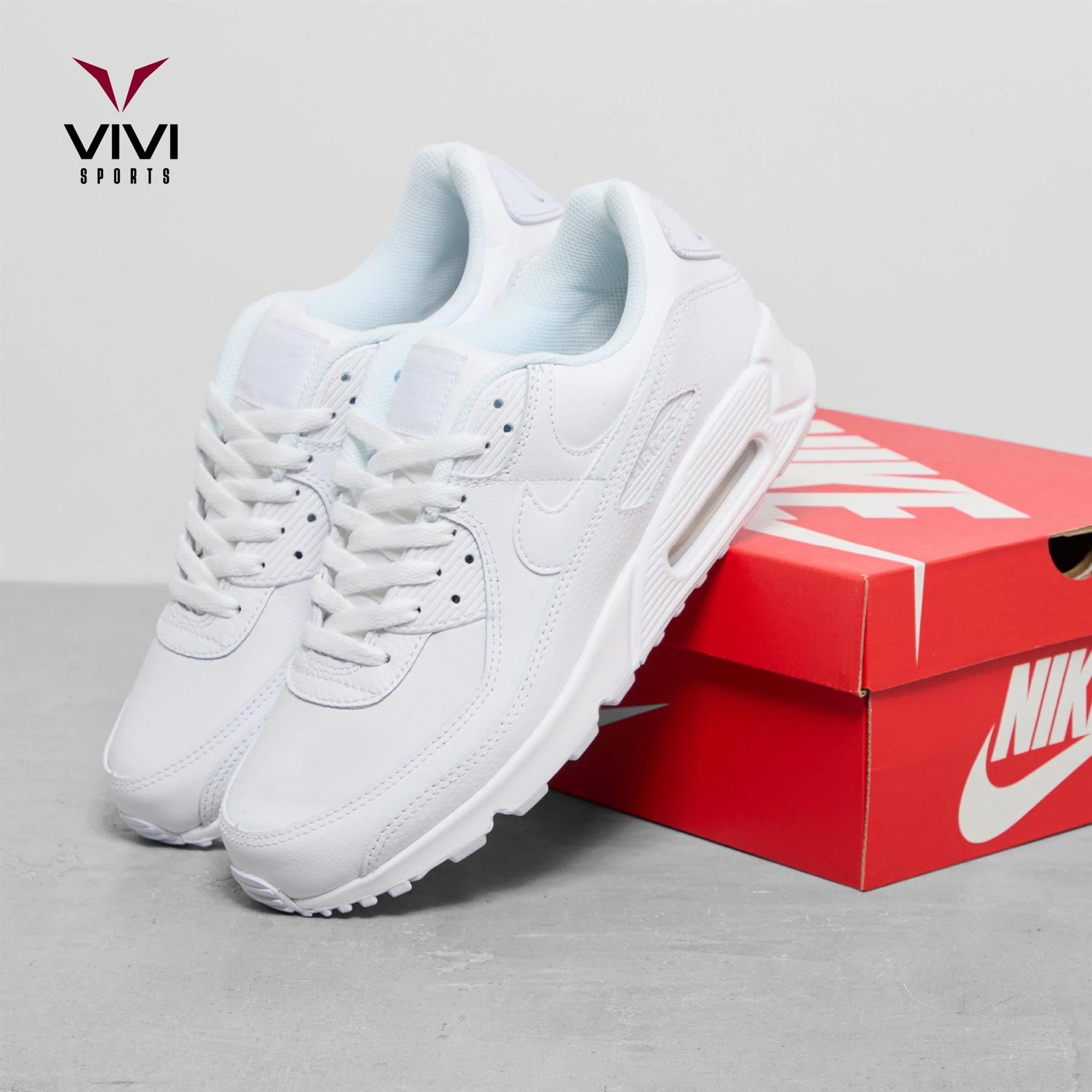 Nike Air Max 90 LTR Trainers White Leather Shoes UK 6-12