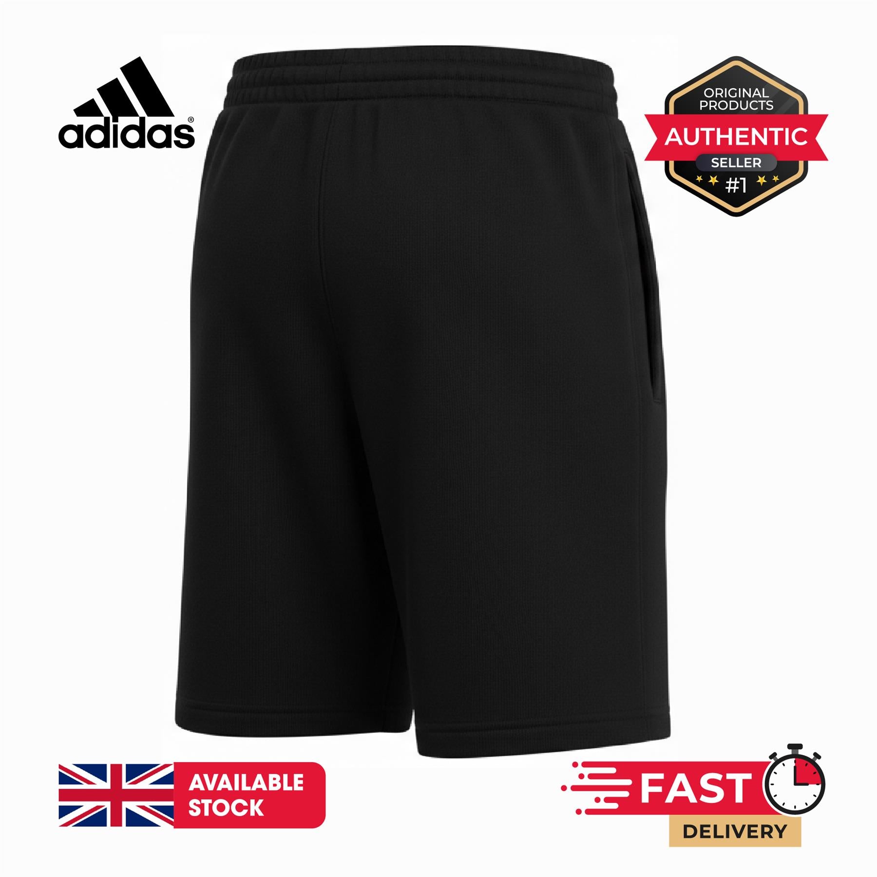 Adidas Trefoil Essentials Shorts Mens Black Cotton Sports Shorts - XS-2XL