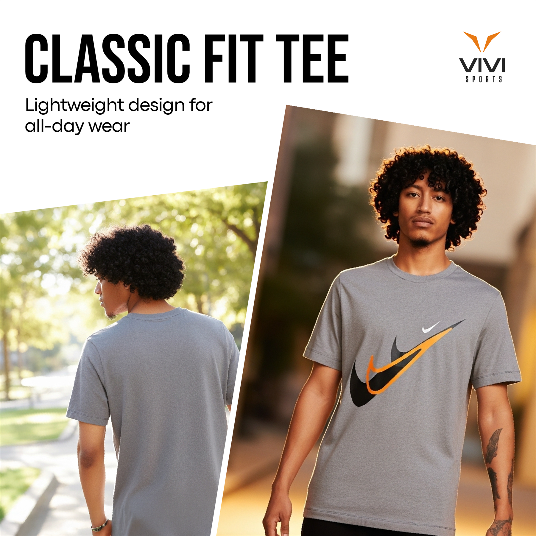 Nike Court SwooshMoto Logo Tee Mens Black and Grey Short Sleeve Crew Neck T-Shirt UK S-2XL
