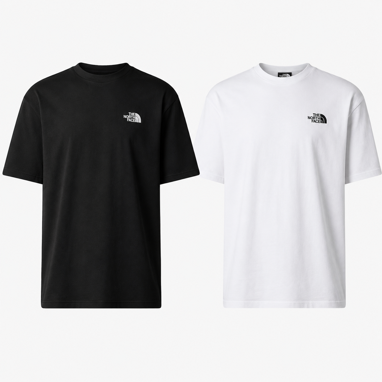 TNF Simple Dome Tee Mens Black White Short Sleeve T-Shirt UK S-XL