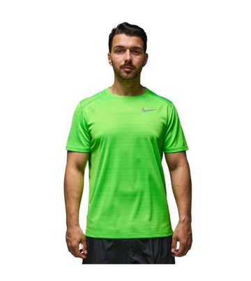 Nike Miler 1.0 Dri-FIT Men's Running T-Shirt Lime Green Short Sleeve UK S-2XL
