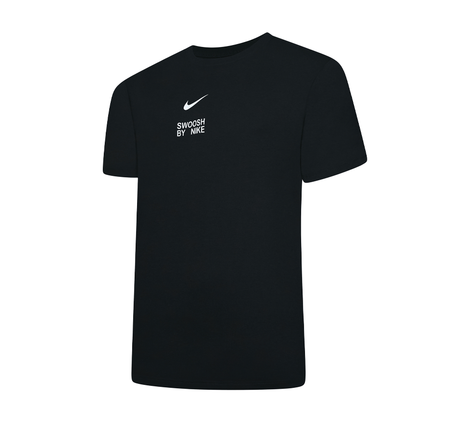 Nike Big Swoosh Tee Mens Black and White Short Sleeve Crew Neck T-Shirt UK S-2XL