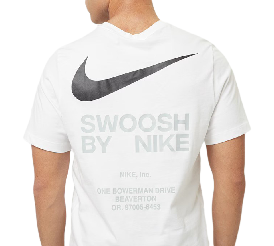 Nike Corporate Address Tee Mens White and Black Short Sleeve Crew Neck T-Shirt UK S-XL