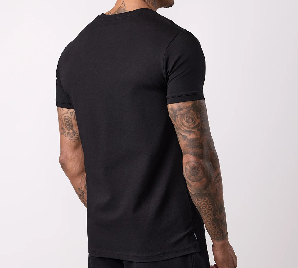 Gym King Fundamental T-Shirt Mens Casual Gym Jersey Tee Black and White UK XS-2XL
