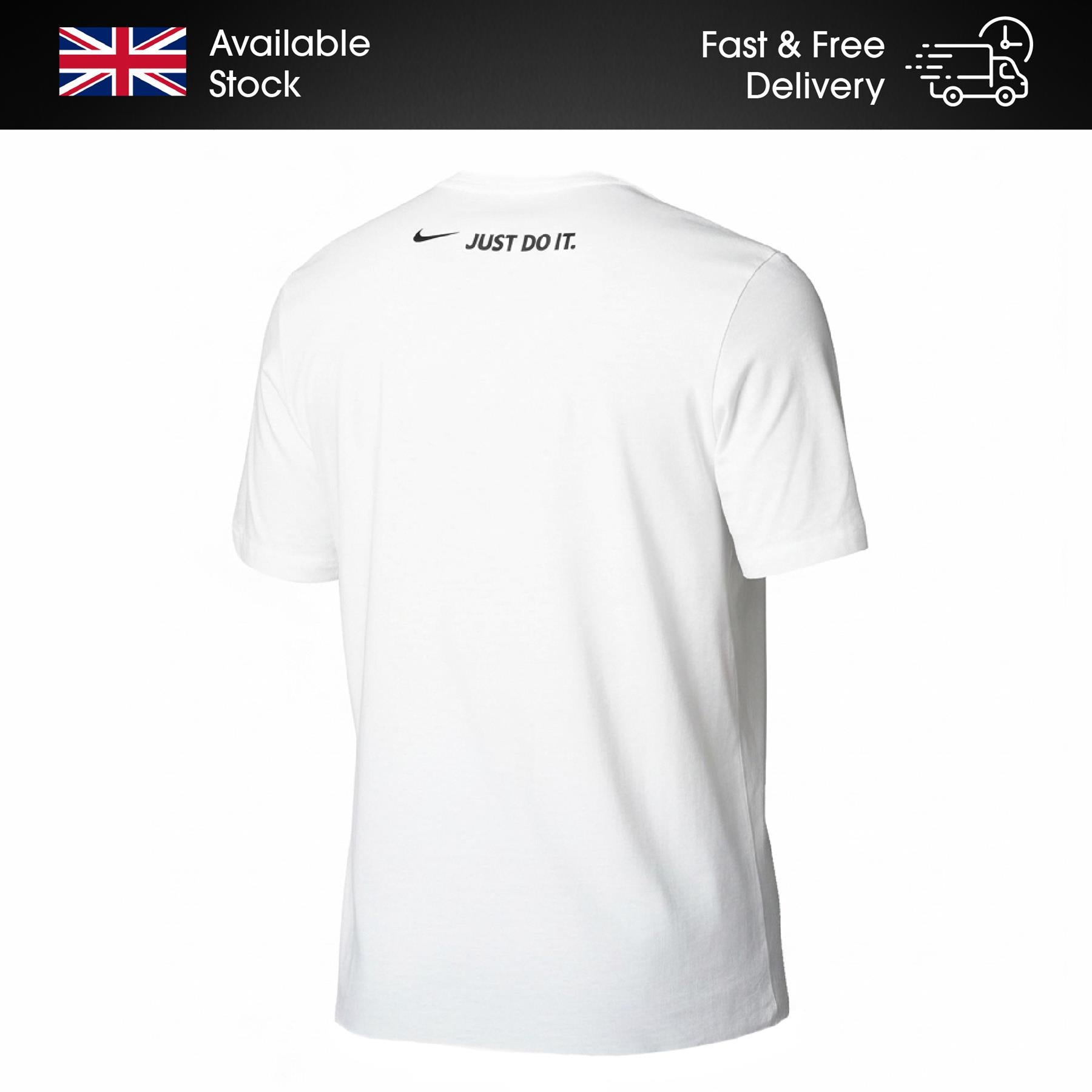 Nike Air Swoosh T Shirt Mens Casual Black and White Crew Neck Short Sleeve Tee UK S-2XL