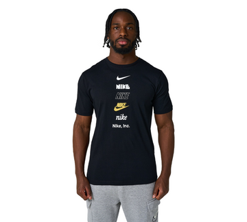 Nike Stack Logo Tee Mens Black and White Short Sleeve Crew Neck T-Shirt UK S-2XL