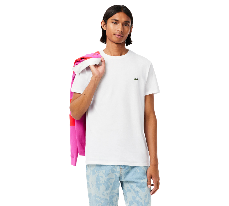 Lacoste Pima Cotton T-Shirt Mens Black White Blue Green Crew Neck Tee UK S-2XL