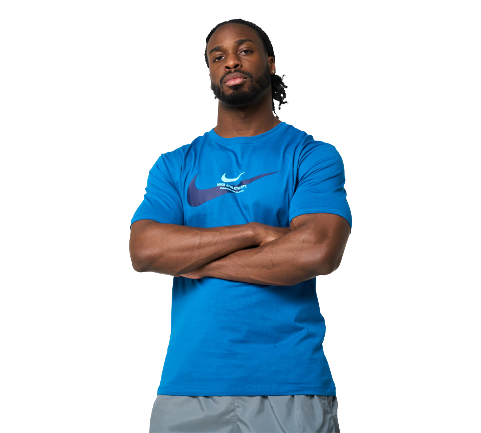 Nike Athletic Dept Tee Mens Black and Blue Short Sleeve Crew Neck T-Shirt UK S-XL