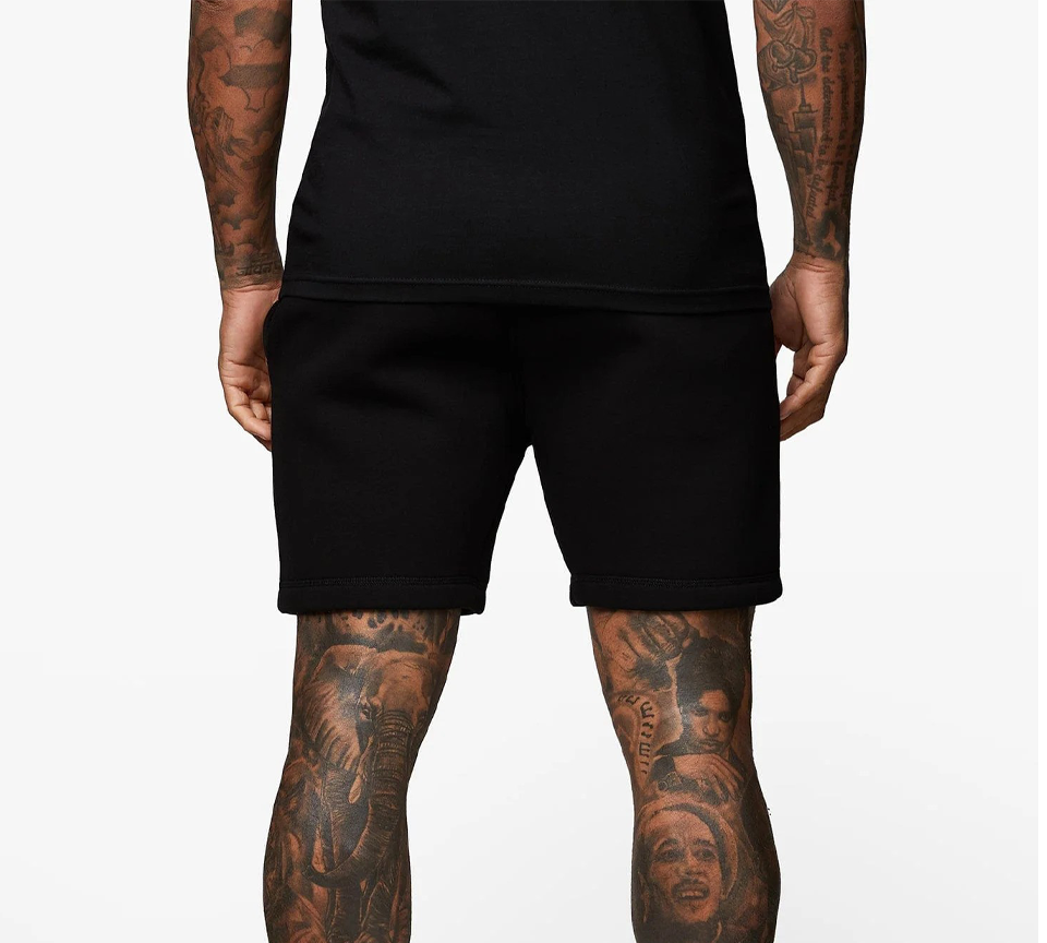 Gym King Fundamental Fleece Shorts Black Mens Slim Fit Casual Shorts S-2XL