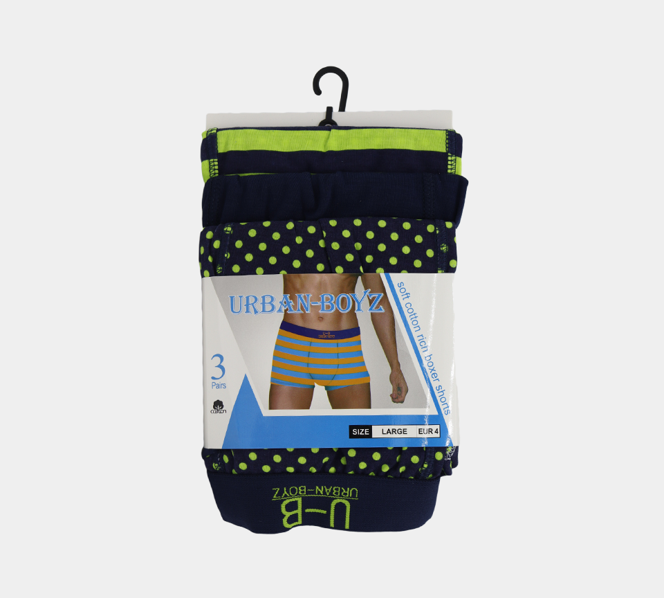Urban-Boyz Soft Cotton Rich Boxer Shorts S-2XL
