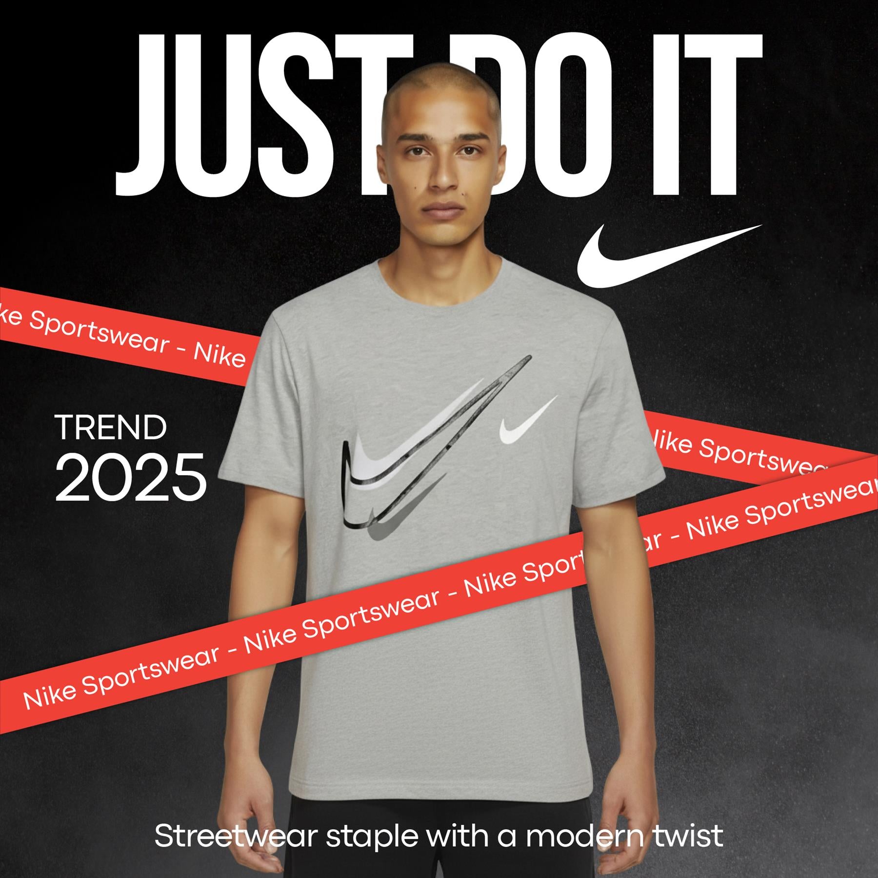 Nike Sportswear Short Sleeve Swoosh Logo T-Shirt Mens White Black Grey Navy Casual UK S-2XL