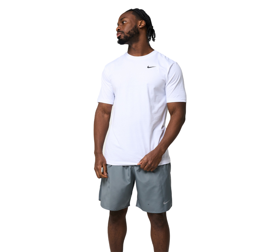 Nike Dri-FIT Tee Mens White Short Sleeve Crew Neck Training T-Shirt UK S-2XL