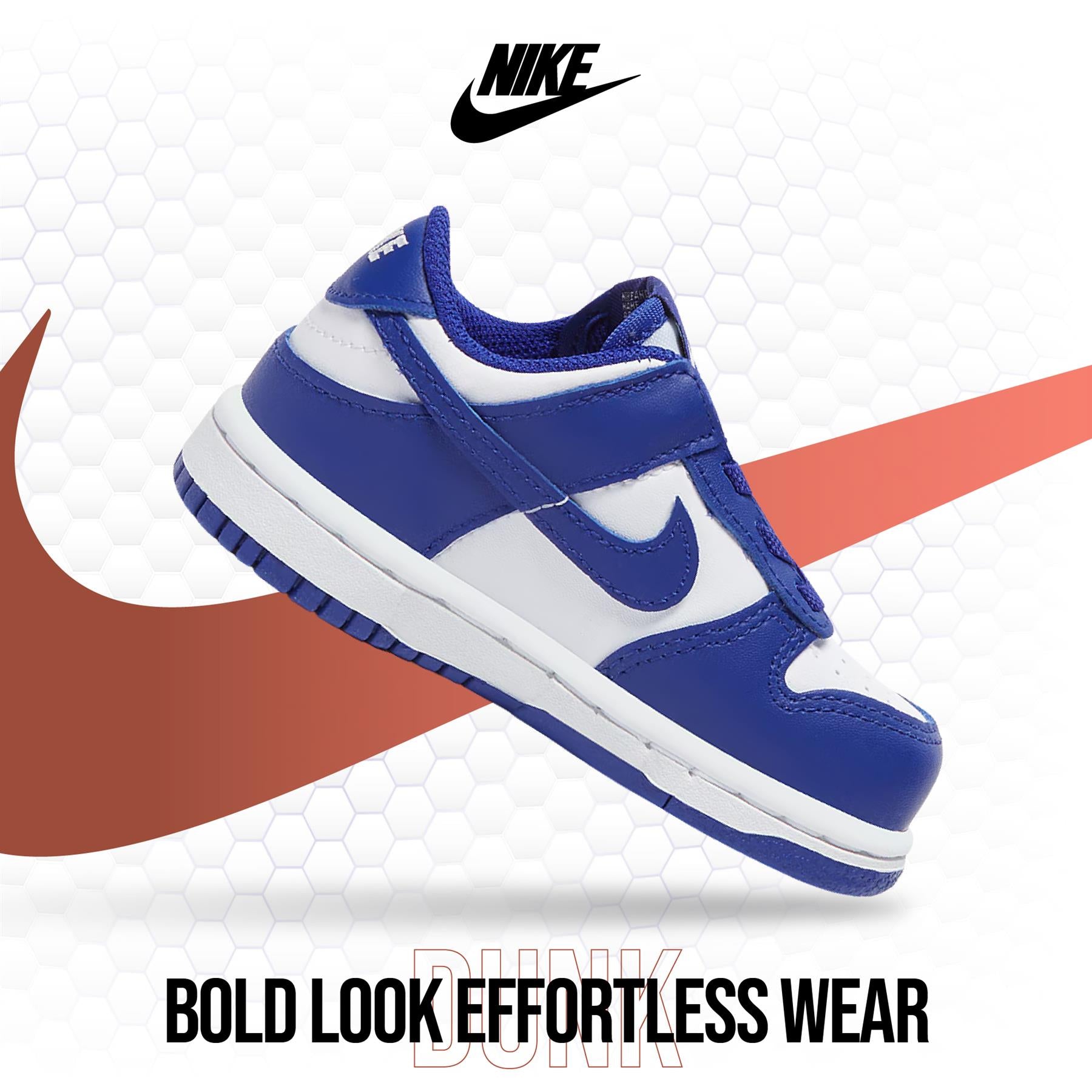Nike Dunk Low Trainers White/Hyper Royal UK 3.5C-UK 9.5C