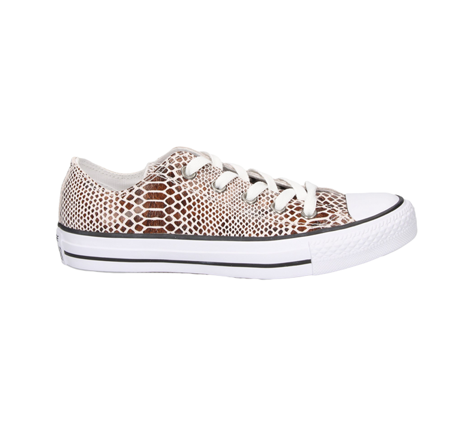 Converse Womens Chuck Taylor Leather Shoes Brown/Black/White UK 3-8