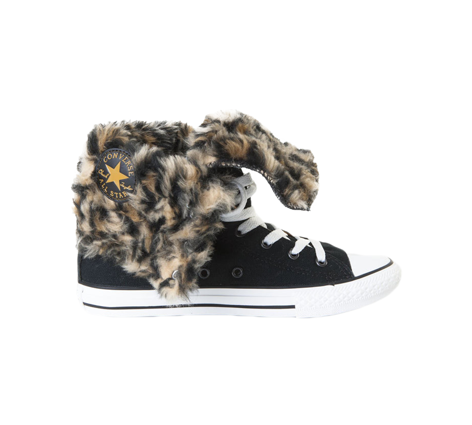 CONVERSE CT KNEE-HI BLACK FUR TRIM JUNIORS UK 1-12