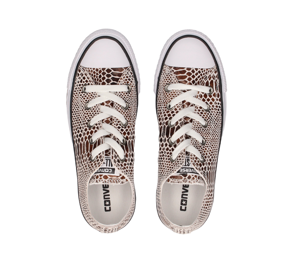 Converse Womens Chuck Taylor Leather Shoes Brown/Black/White UK 3-8