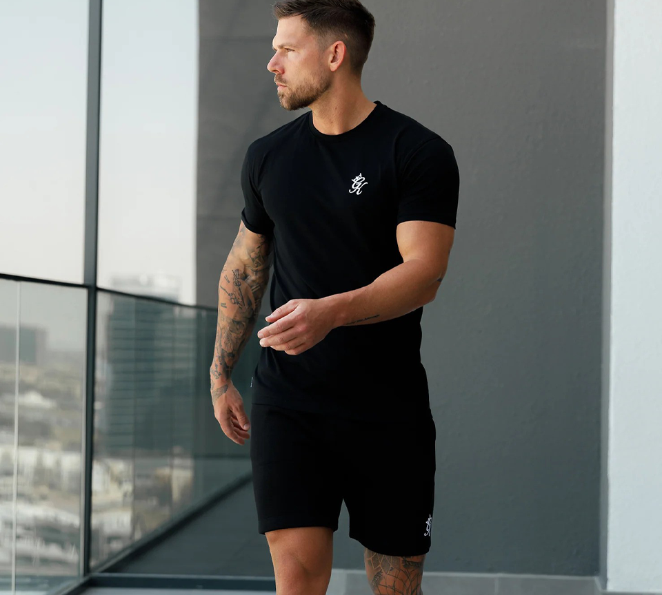Gym King Fundamental Fleece Shorts Black Mens Slim Fit Casual Shorts S-2XL