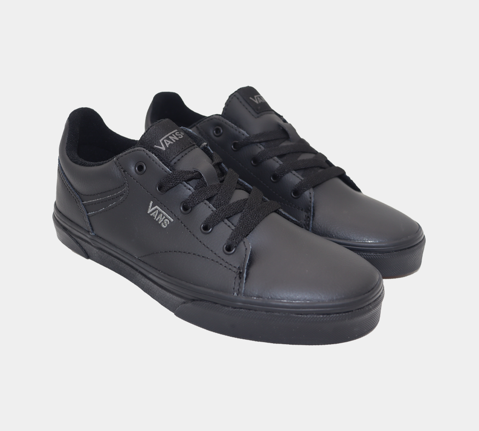 Vans Seldan Kids Girls Tumbled Shoes Black UK 10-13/1-6