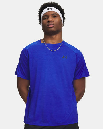 Under Armour Textured Short Sleeve Tee Royal/Black UK S-2XL
